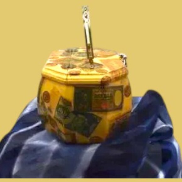 Vintage Mid-Century Decoupage Wood Box Handbag Old Money - Picture 3 of 16